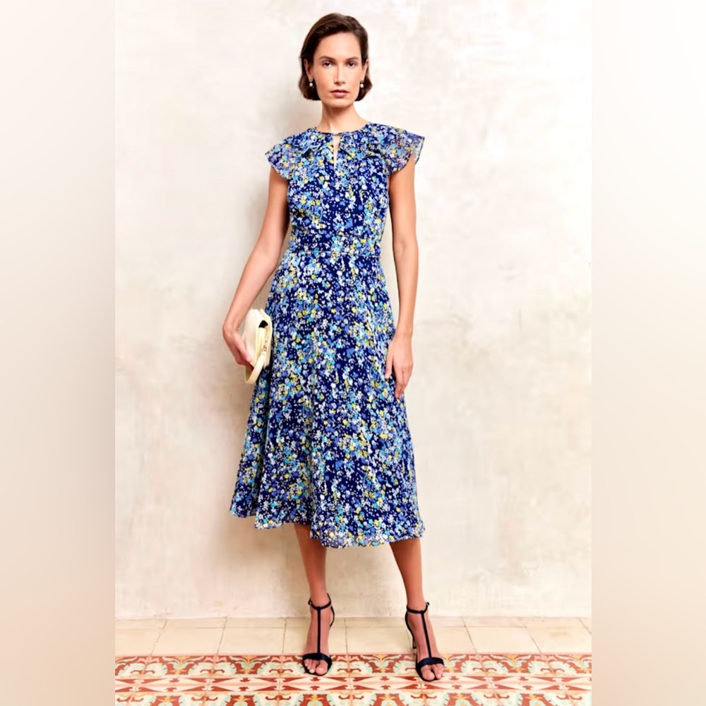 Hobbs London Floral Midi Dress NWT Size 6 Wedding Guest